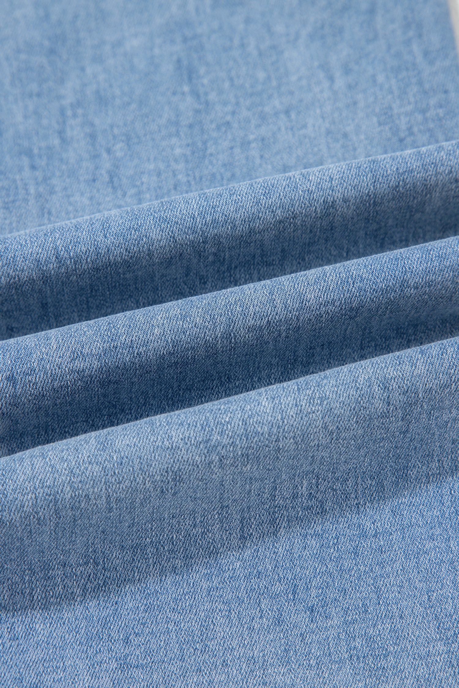 *Beau Blue Drawstring Waist Wide Leg Ankle Length Jeans