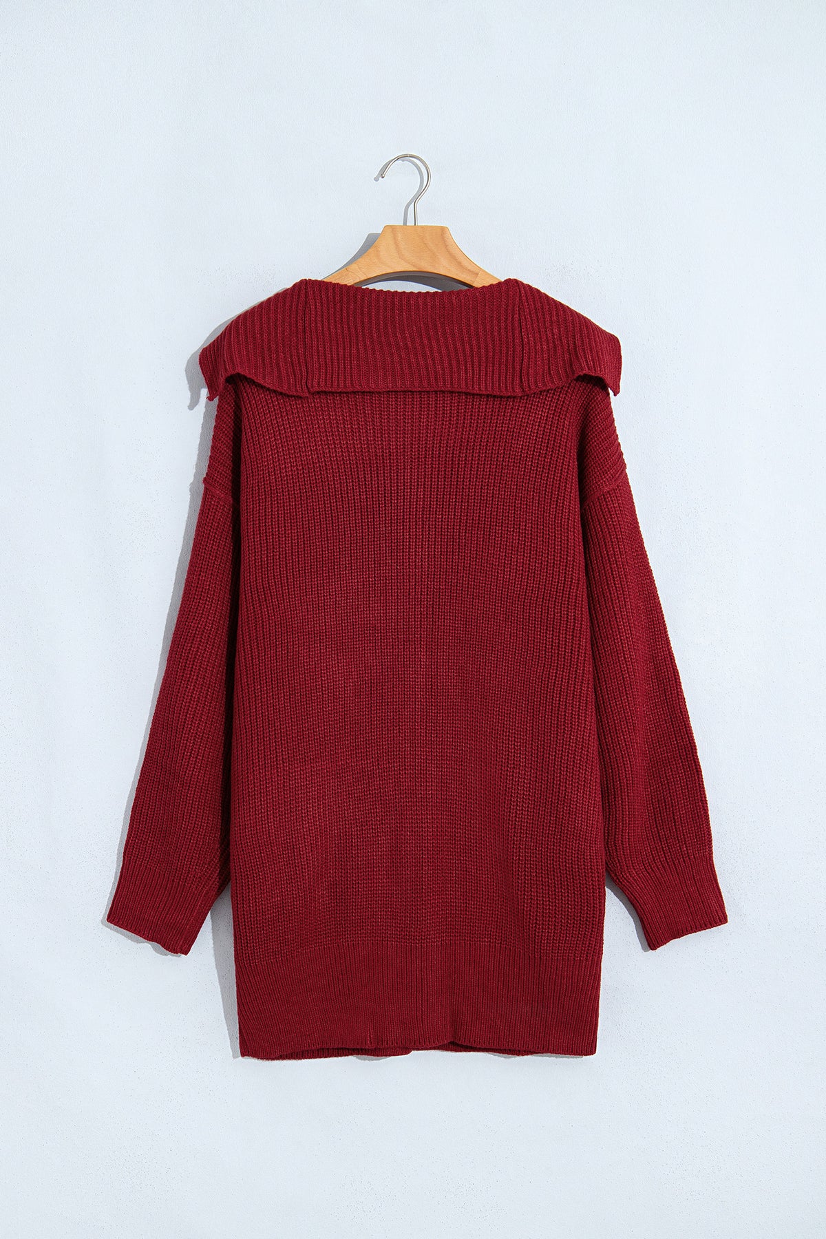 *Red Dahlia Solid Color Knit Oversized Button Front Sweater Cardigan