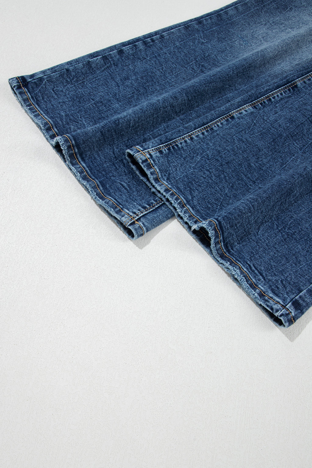 *Sail Blue Acid Wash Pocket Detail Flare Jeans