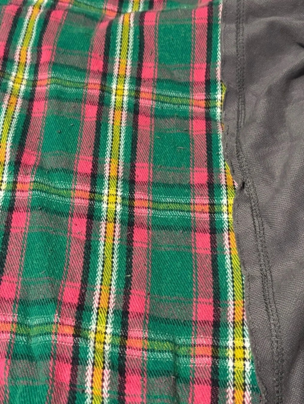 ~Flannel contrast front pocket hooded jacket