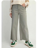 ~SELF FRAY WASHED STRETCH TWILL PANTS